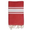 Febronie Décoration De Jardin Fouta En Coton Bande Blanche 100x200 Rouge -Gants de toilette Soldes fouta en coton bande blanche 100x200 rouge
