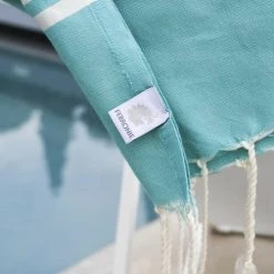 Febronie Décoration De Jardin Fouta En Coton Bande Blanche 100x200 Vert Turquoise 13 Febronie Décoration De Jardin Fouta En Coton Bande Blanche 100x200 Vert Turquoise -Gants de toilette Soldes fouta en coton bande blanche 100x200 vert turquoise 5