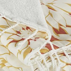 Maisons Du Monde Accessoires Et Serviettes De Plage  Fouta En Coton Motif Floral écru Et Vieux Rose 100x170 -Gants de toilette Soldes fouta en coton motif floral ecru et vieux rose 100x170 1000 1 14 222480 3