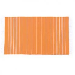 LeStoff France Accessoires Et Serviettes De Plage  Fouta En Coton Peigné BIO Apérol 95 X 180 Cm -Gants de toilette Soldes fouta en coton peigne bio aperol 95 x 180 cm 3