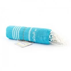 LeStoff France Accessoires Et Serviettes De Plage  Fouta En Coton Peigné BIO Aqua 95 X 180 Cm -Gants de toilette Soldes fouta en coton peigne bio aqua 95 x 180 cm 2