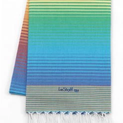 LeStoff France Accessoires Et Serviettes De Plage  Fouta En Coton Peigné BIO Arc En Ciel 95 X 180 Cm