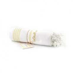 LeStoff France Accessoires Et Serviettes De Plage  Fouta En Coton Peigné BIO Bouton D'Or 95 X 180 Cm -Gants de toilette Soldes fouta en coton peigne bio bouton d or 95 x 180 cm 2