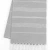 LeStoff France Accessoires Et Serviettes De Plage  Fouta En Coton Peigné BIO Grise Argenté 95 X 180 Cm -Gants de toilette Soldes fouta en coton peigne bio grise argente 95 x 180 cm 1