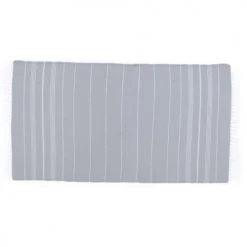 LeStoff France Accessoires Et Serviettes De Plage  Fouta En Coton Peigné BIO Grise Argenté 95 X 180 Cm -Gants de toilette Soldes fouta en coton peigne bio grise argente 95 x 180 cm 5
