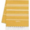 LeStoff France Accessoires Et Serviettes De Plage  Fouta En Coton Peigné BIO Jaune 95 X 180 Cm -Gants de toilette Soldes fouta en coton peigne bio jaune 95 x 180 cm