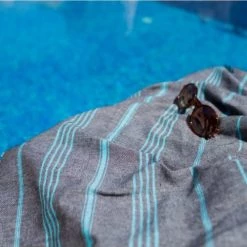 LeStoff France Accessoires Et Serviettes De Plage  Fouta En Coton Peigné BIO Minérale 95 X 180 Cm -Gants de toilette Soldes fouta en coton peigne bio minerale 95 x 180 cm 3