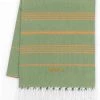LeStoff France Accessoires Et Serviettes De Plage  Fouta En Coton Peigné BIO Olive-Orange 95 X 180 Cm