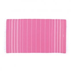 LeStoff France Accessoires Et Serviettes De Plage  Fouta En Coton Peigné BIO Rose Bonbon 95 X 180 Cm -Gants de toilette Soldes fouta en coton peigne bio rose bonbon 95 x 180 cm 3