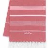 LeStoff France Accessoires Et Serviettes De Plage  Fouta En Coton Peigné BIO Rouge 95 X 180 Cm -Gants de toilette Soldes fouta en coton peigne bio rouge 95 x 180 cm