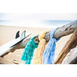 LeStoff France Accessoires Et Serviettes De Plage  Fouta En Coton Peigné BIO Turquoise 95 X 180 Cm -Gants de toilette Soldes fouta en coton peigne bio turquoise 95 x 180 cm 3