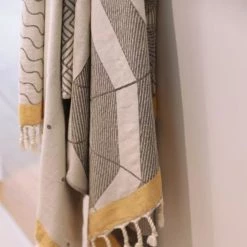 Maison Jean-Vier Accessoires Et Serviettes De Plage  Fouta Grise 90x160 Cm -Gants de toilette Soldes fouta grise 90x160 cm 2