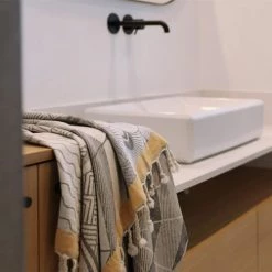 Maison Jean-Vier Accessoires Et Serviettes De Plage  Fouta Grise 90x160 Cm -Gants de toilette Soldes fouta grise 90x160 cm 5