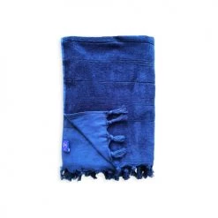 Le Comptoir De La Plage Accessoires Et Serviettes De Plage  Fouta Hammam éponge Bouclette Bleu Marine 150 X 180