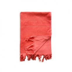 Le Comptoir De La Plage Accessoires Et Serviettes De Plage  Fouta Hammam éponge Bouclette Corail 90 X 160