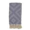 Fouta Futée Décoration De Jardin Fouta Losanges 100% Coton Avec Franges Bleu Jeans 100x170cm -Gants de toilette Soldes fouta losanges 100 coton avec franges bleu jeans 100x170cm 3