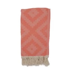 Fouta Futée Décoration De Jardin Fouta Losanges 100% Coton Avec Franges Rose 100x170cm -Gants de toilette Soldes fouta losanges 100 coton avec franges corail 100x170cm 1