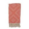 Fouta Futée Décoration De Jardin Fouta Losanges 100% Coton Avec Franges Corail 100x170cm -Gants de toilette Soldes fouta losanges 100 coton avec franges corail 100x170cm 4