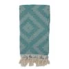 Fouta Futée Décoration De Jardin Fouta Losanges 100% Coton Avec Franges émeraude 100x170cm -Gants de toilette Soldes fouta losanges 100 coton avec franges emeraude 100x170cm