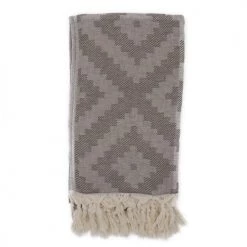 Fouta Futée Décoration De Jardin Fouta Losanges 100% Coton Avec Franges Marron 100x170cm