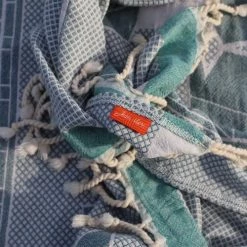 Maison Jean-Vier Décoration De Jardin Fouta Marine 90x160 Cm -Gants de toilette Soldes fouta marine 90x160 cm 2