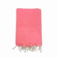 Le Comptoir De La Plage Accessoires Et Serviettes De Plage  Fouta Nid D'abeille Rose Framboise Maya 100 X 200 -Gants de toilette Soldes fouta nid d abeille pinky maya rose 100 x 200