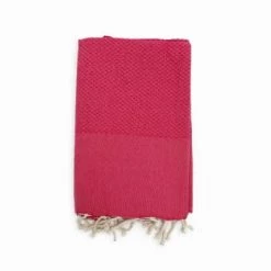 Le Comptoir De La Plage Accessoires Et Serviettes De Plage  Fouta Nid D'abeille Pinky Maya Rose 100 X 200 -Gants de toilette Soldes fouta nid d abeille rose framboise maya 100 x 200 5