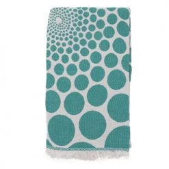 Fouta Futée Décoration De Jardin Fouta Pois En Coton Avec Franges émeraude 95x170cm