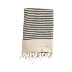 Le Comptoir De La Plage Accessoires Et Serviettes De Plage  Fouta Traditionnelle Yadara Pinky 100x200 190g/m² -Gants de toilette Soldes fouta rayee traditionnelle anthracite yadara grise 200 x 200 2