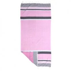 Naf Naf Accessoires Et Serviettes De Plage  Fouta Serviette De Plage Rose En Coton 90x170 Cm