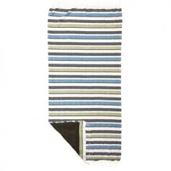 Naf Naf Accessoires Et Serviettes De Plage  Fouta Serviette De Plage Vert Et Bleu En Coton 90x170 Cm