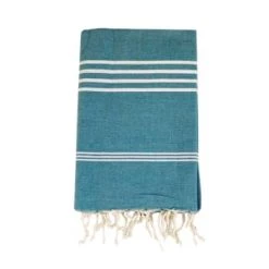 Le Comptoir De La Plage Accessoires Et Serviettes De Plage  Fouta Traditionnelle Bleue Azur Kolora 100 X 200 -Gants de toilette Soldes fouta traditionnelle kolora lake bleu canard 100 x 200 5