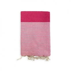 Le Comptoir De La Plage Accessoires Et Serviettes De Plage  Fouta Traditionnelle Mikanda Fuchsia 100x200 190g/m²