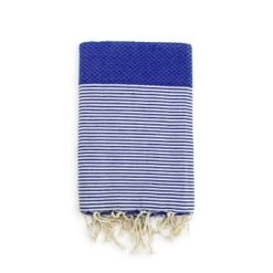 Le Comptoir De La Plage Accessoires Et Serviettes De Plage  Fouta Traditionnelle Mikanda Aqua 100x200 190g/m² -Gants de toilette Soldes fouta traditionnelle mikanda royal 100x200 190g m2