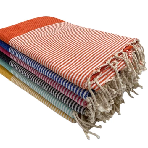Le Comptoir De La Plage Accessoires Et Serviettes De Plage Fouta Traditionnelle Mikanda Tournesol 100x200 190g/m² 4 Le Comptoir De La Plage Accessoires Et Serviettes De Plage Fouta Traditionnelle Mikanda Tournesol 100x200 190g/m² – Image 2
