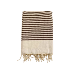 Le Comptoir De La Plage Accessoires Et Serviettes De Plage  Fouta Traditionnelle Yadara Taupe 100 X 200
