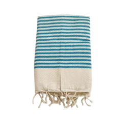 Le Comptoir De La Plage Accessoires Et Serviettes De Plage  Fouta Traditionnelle Yadara Turquoise 100x200 190g/m² -Gants de toilette Soldes fouta traditionnelle yadara turquoise 100x200 190g m2 2