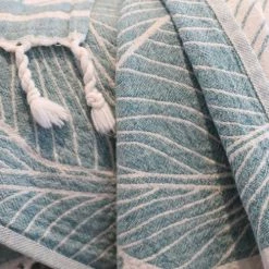 Maison Jean-Vier Accessoires Et Serviettes De Plage  Fouta Turquoise 90x160 Cm -Gants de toilette Soldes fouta turquoise 90x160 cm 5