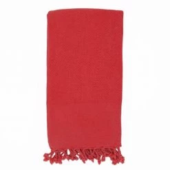 Fouta Futée Décoration De Jardin Fouta Vintage 100% Coton Avec Franges Corail 95x170cm