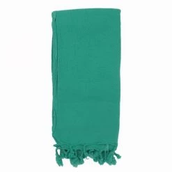 Fouta Futée Décoration De Jardin Fouta Vintage 100% Coton Avec Franges Menthe 95x170cm