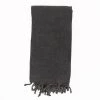 Fouta Futée Décoration De Jardin Fouta Vintage 100% Coton Avec Franges Noire 95x170cm -Gants de toilette Soldes fouta vintage 100 coton avec franges noire 95x170cm