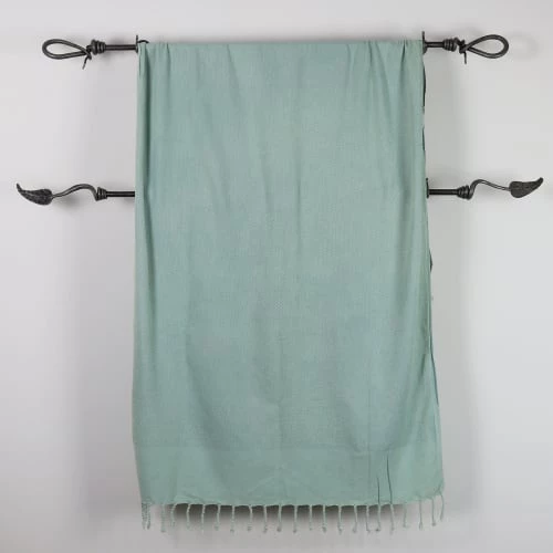 Fouta Futée Décoration De Jardin Fouta Vintage 100% Coton Avec Franges Vert Mer 95x170cm 4 Fouta Futée Décoration De Jardin Fouta Vintage 100% Coton Avec Franges Vert Mer 95x170cm – Image 2