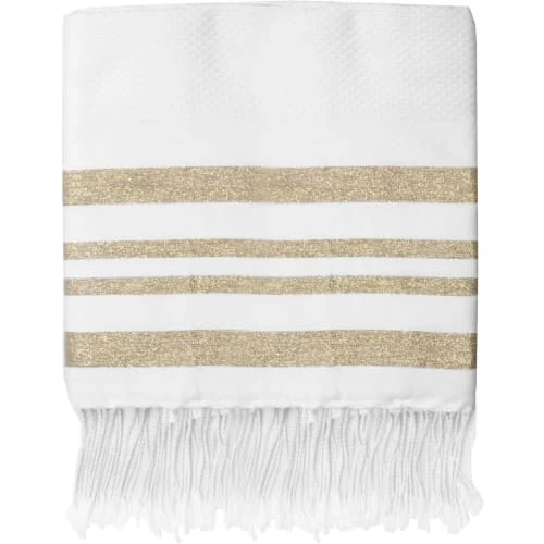Febronie Décoration De Jardin Fouta XXL En Coton 200x200 Blanc Et Or 3 Febronie Décoration De Jardin Fouta XXL En Coton 200x200 Blanc Et Or
