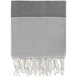 Febronie Décoration De Jardin Fouta XXL En Coton 200x200 Gris Moyen