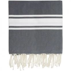 Febronie Décoration De Jardin Fouta XXL En Coton 200x200 Gris Moyen