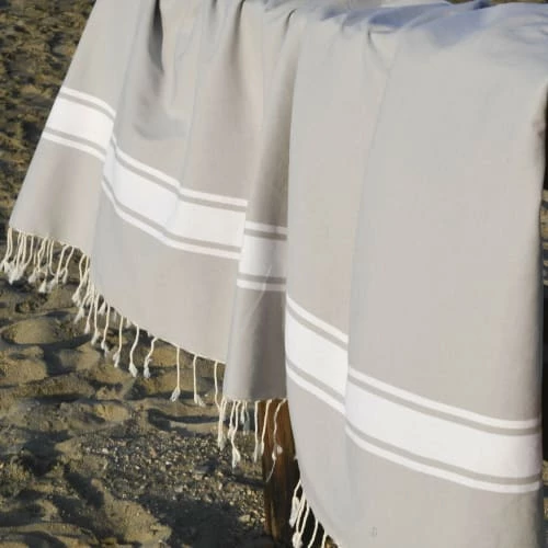 Febronie Décoration De Jardin Fouta XXL En Coton 200x200 Gris Perle 4 Febronie Décoration De Jardin Fouta XXL En Coton 200x200 Gris Perle – Image 2
