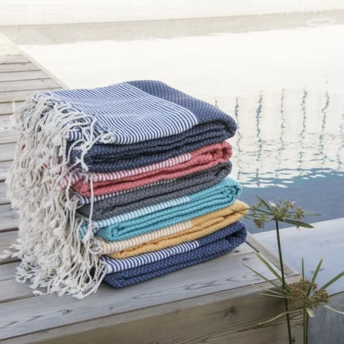 Febronie Décoration De Jardin Fouta XXL En Coton 200x200 Jaune Safran 5 Febronie Décoration De Jardin Fouta XXL En Coton 200x200 Jaune Safran – Image 3