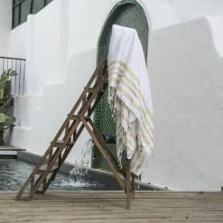 Febronie Décoration De Jardin Fouta XXL En Coton 200x200 Taupe Clair -Gants de toilette Soldes fouta xxl en coton 200x200 taupe clair 4