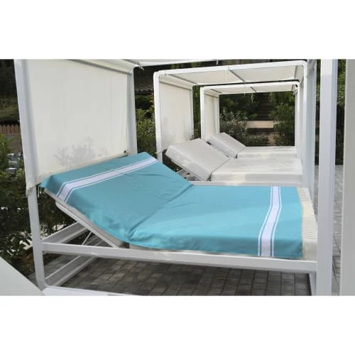 Febronie Décoration De Jardin Fouta XXL En Coton 200x200 Vert Turquoise 8 Febronie Décoration De Jardin Fouta XXL En Coton 200x200 Vert Turquoise – Image 6