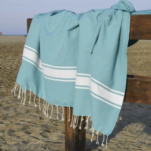 Febronie Décoration De Jardin Fouta XXL En Coton 200x200 Vert Turquoise 4 Febronie Décoration De Jardin Fouta XXL En Coton 200x200 Vert Turquoise – Image 2